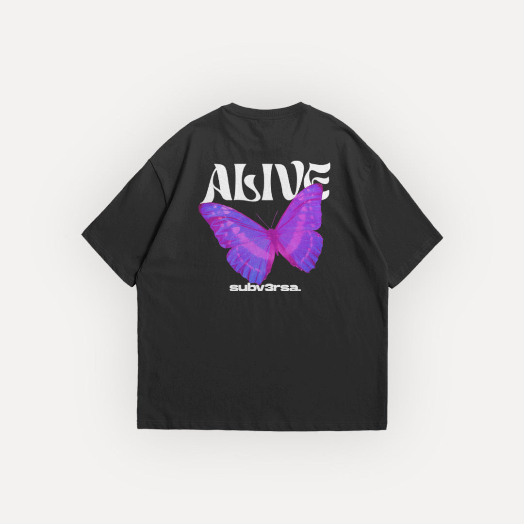 BUTTERFLY - Oversized Black T-shirt